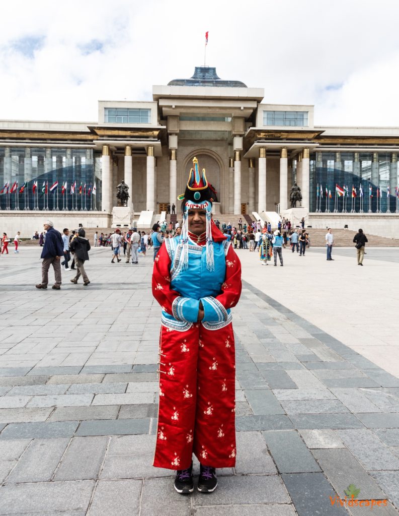 Suni adorned in Mongolian traditional costume