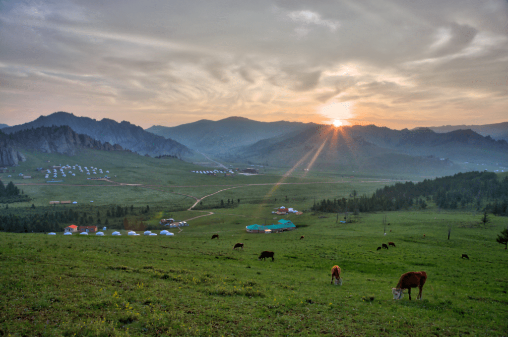 Sunrise in Terelj national park