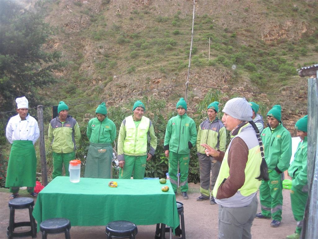 Introducing the green machines and the chef to the group.