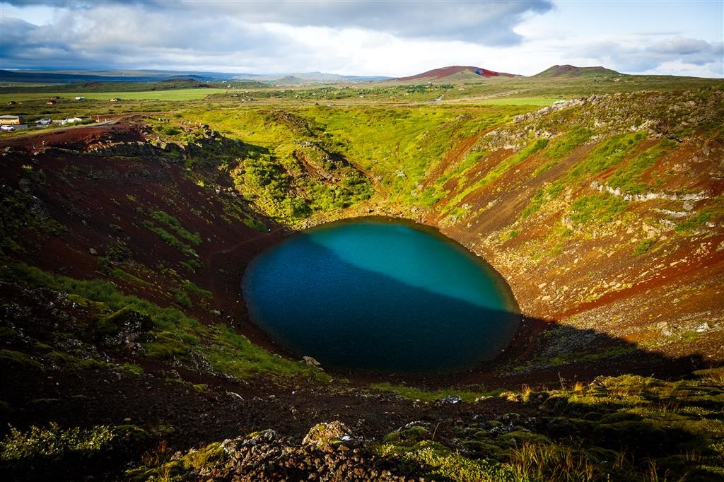 Volcanic crater lake located in the Grímsnes area in south Iceland