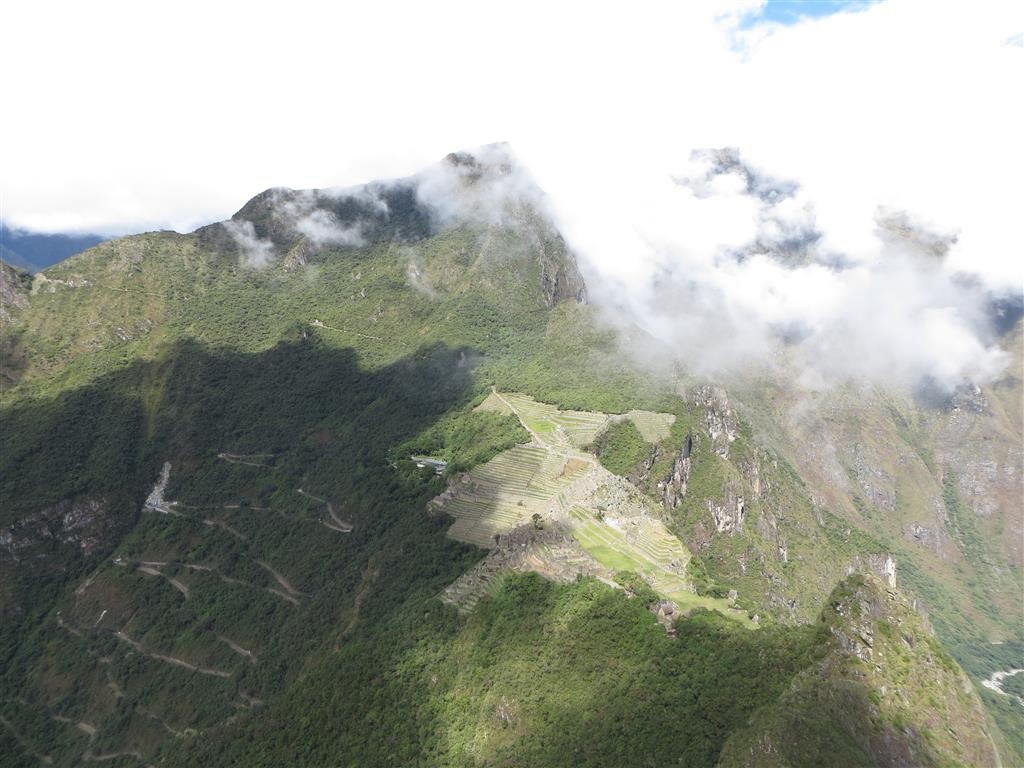 View from the top of Huaynapicchu, looking over Machu Picchu