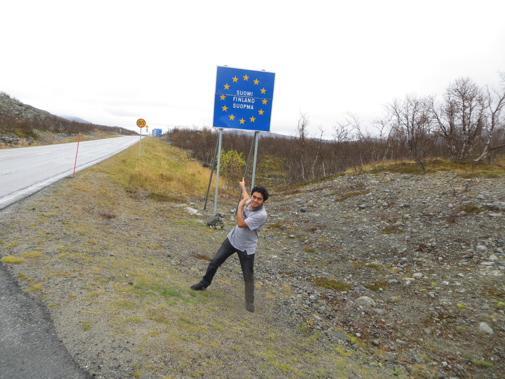 Crossing the border from Norway to Finland