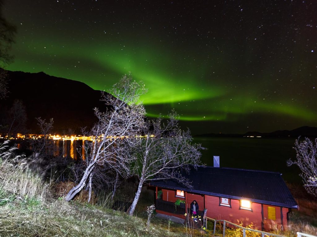 Aurora above the Little Red House.