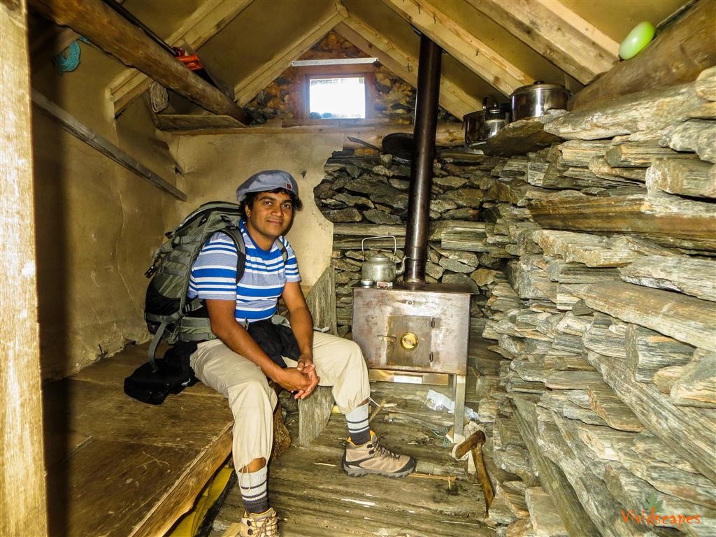 Inside the Olavsbu stone hut