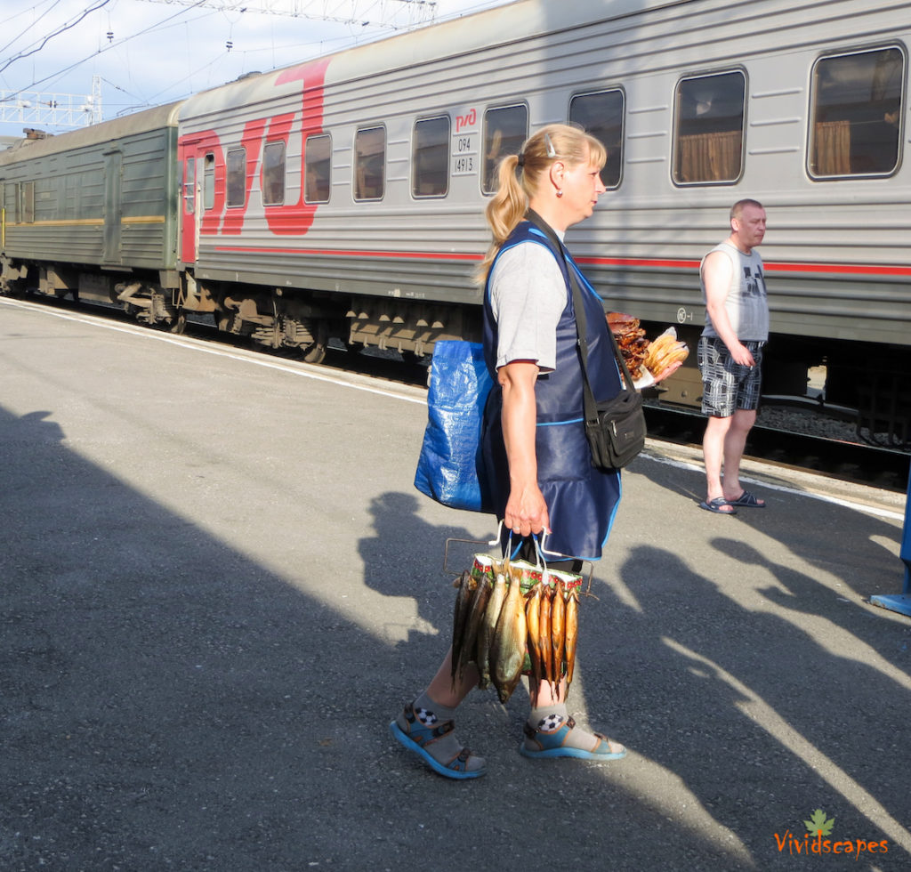 Fish seller trans siberian train station