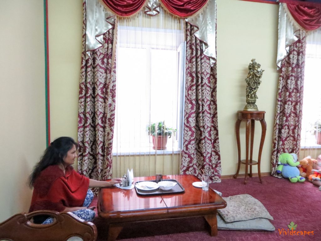 Govinda also has a few traditional floor style seated eating