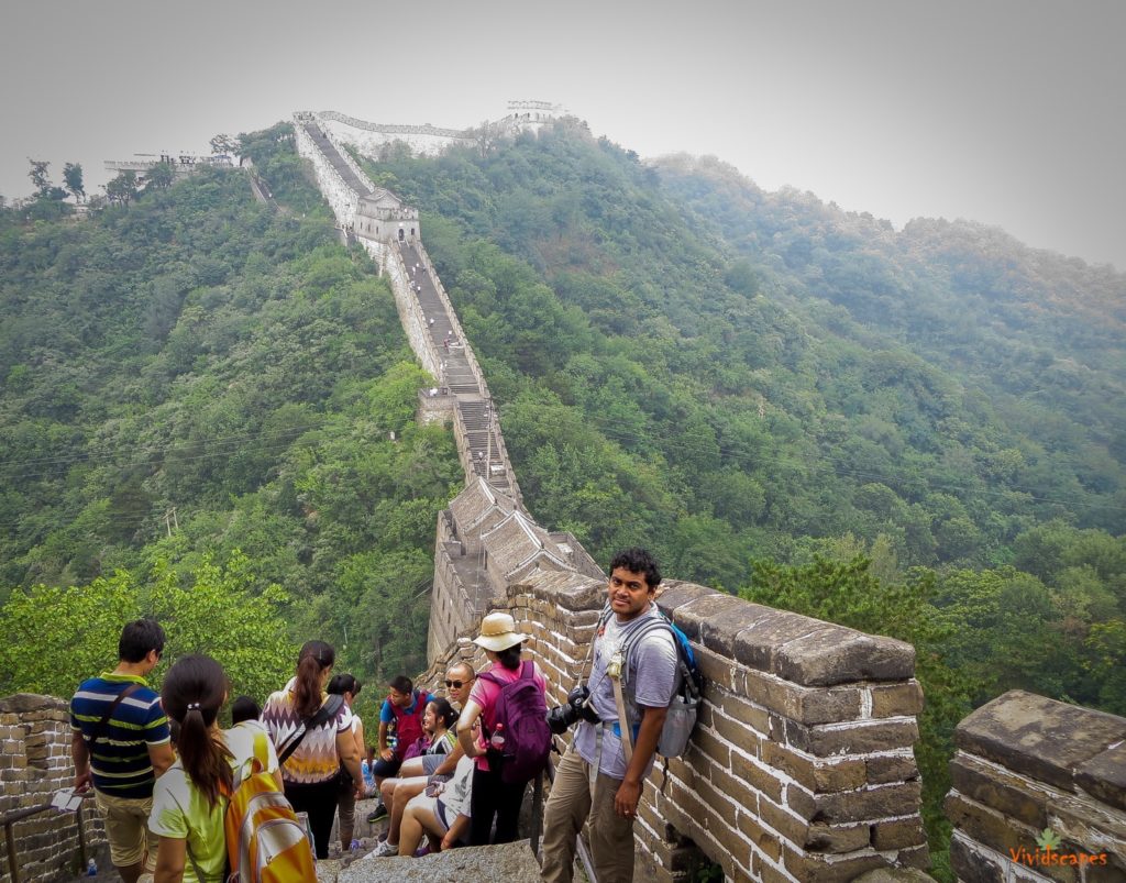 A busy section of the Mutianyu Great Wall