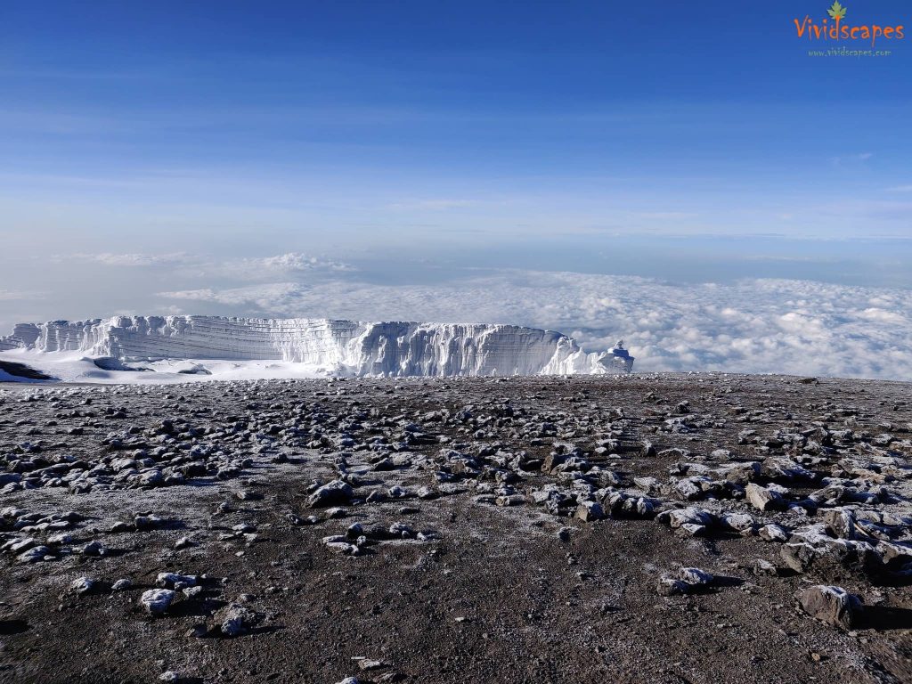 Glaciers on top of Kilimanjaro