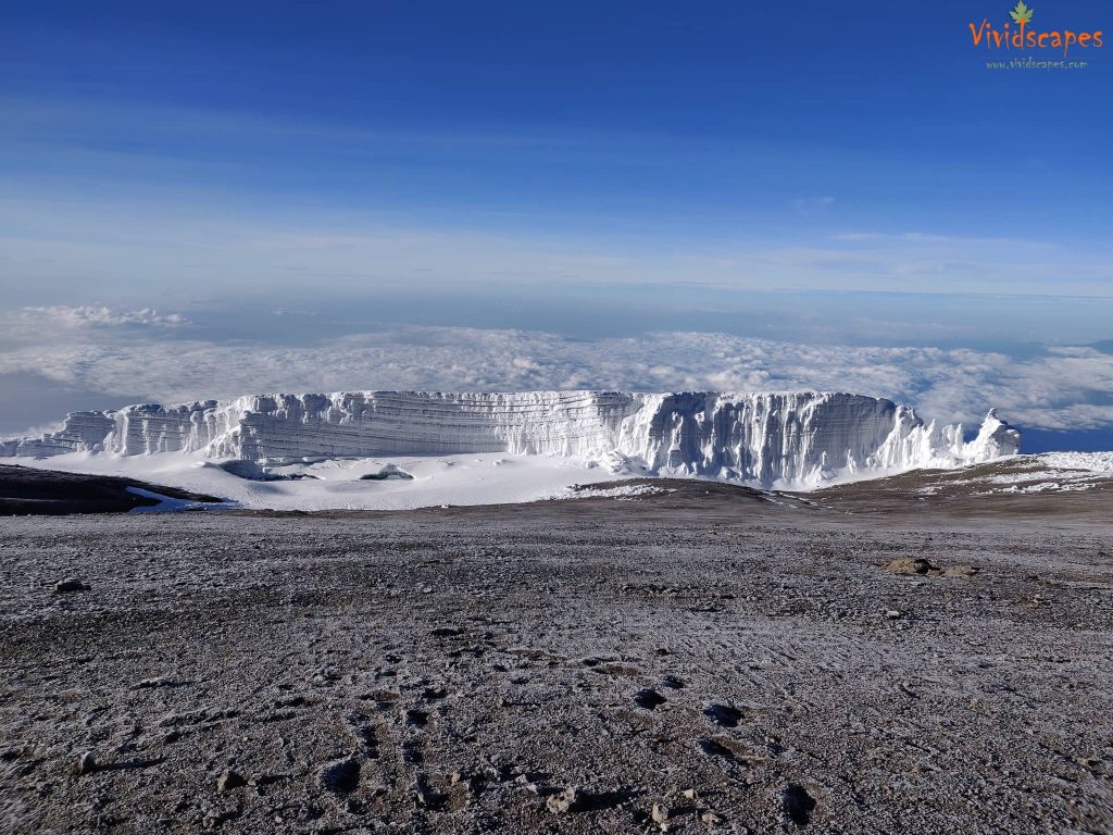 Glaciers on top of Kilimanjaro